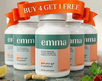 Buy 4 get 1 free Emma Gut Health Supplement - Gas relief, Bloating reief - Physician's Choice - Digestive Support and Immunity Healthcare