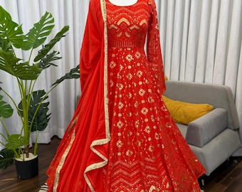 Vestido pakistaní estampado floral para mujer, conjunto de traje Anarkali de algodón, vestido maxi modesto, ropa étnica de verano.