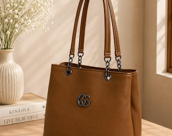 Bolso tote de piel marrón para mujer, bolso de hombro grande, bolso de trabajo para el día a día, bolso de oficina, bolso elegante de moda, regalo