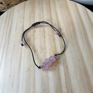 Braçadeira minimalista Edelstein - Verstellbares Naturstein - Rosenquarz, Ametista, Aventurin, Aquamarin ou Lapislazuli