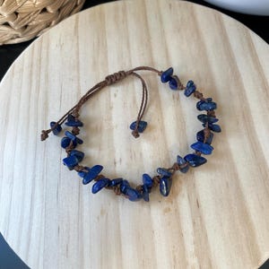 Makramee Edelstein Armband verstellbar – Rosenquarz, Ametista, Aventurin, Aquamarin ou Lapislazuli – Handgemachter Boho Schmuck