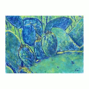 Forme di cactus originali Arte decorativa Impressionismo California Pastel Succulente Dipinto di Niki Hilsabeck
