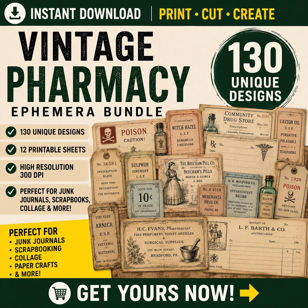 Vintage Pharmacy Ledger - Etsy