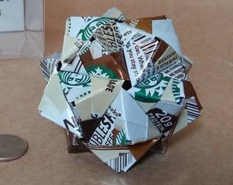 STARBUCKS DOUBLESHOT Christmas Ornament // Origami // Can Art // Holidays // Upcycled Recycled Repurposed // weird gift // Interior Design