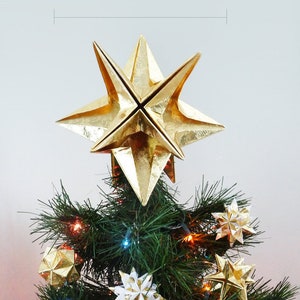 PAPYRUS Origami Christmas Tree Topper Gold Star, Classic, XMas, Modern, Traditional, Classy, Timeless, Original image 1