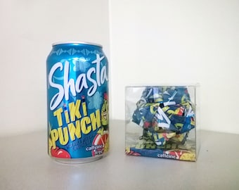 Shasta TIKI PUNCH Can Art Origami Ornament // Upcycled Recycled Repurposed // Heavy Duty // 3 Inches // FIZZ