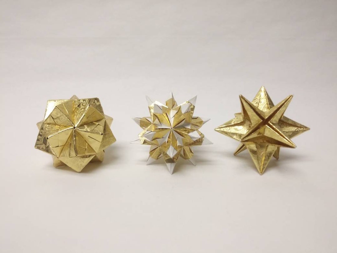 Gold Foil Origami Star Ornaments: Modern Holiday Decor - Etsy