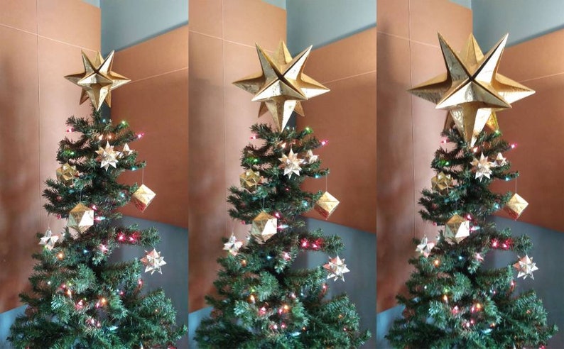 PAPYRUS Origami Christmas Tree Topper Gold Star, Classic, XMas, Modern, Traditional, Classy, Timeless, Original image 2