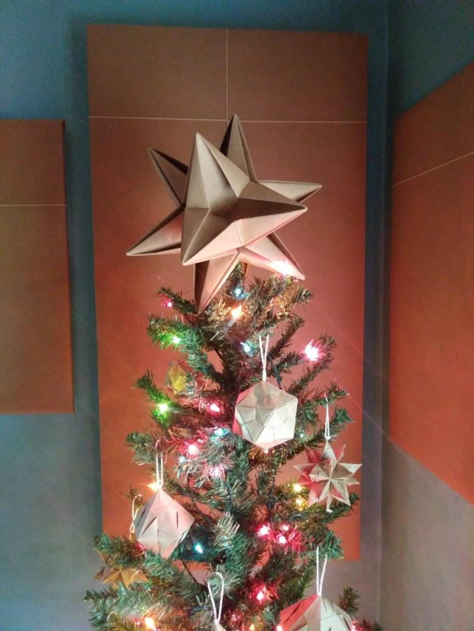 PAPYRUS Origami Christmas Tree Topper Gold Star Classic Etsy