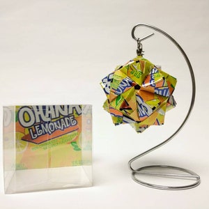 Eco-friendly Christmas Ornament // OHANA LEMONADE Can Art Origami // Upcycled Recycled Repurposed // Heavy Duty // 3 Inches // FIZZ image 4