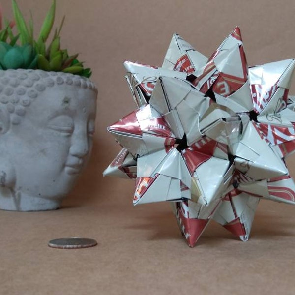 Origami en aluminium MILLER HIGH LIFE recyclé // Can Art // 60 unités Sonobe Kusudama // Pièce de déclaration // Upcyclé Recyclé Réutilisé