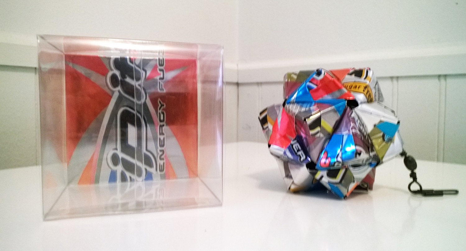 RIPIT Energy Drink Can Art Origami Ornament // Upcycled Etsy