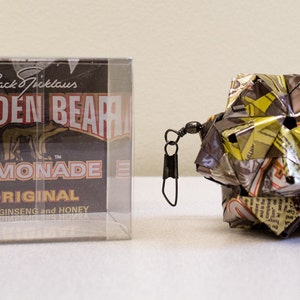 Ornement en origami AriZona Jack Nicklaus Golden Bear en boîte de limonade // Recyclage recyclé et recyclé // Robuste // Boîte-cadeau GRATUITE // 3 pouces image 3