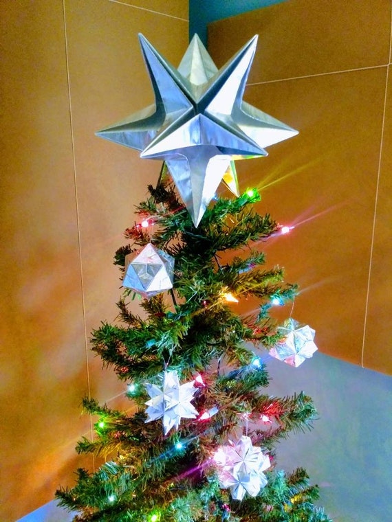 Papyrus Origami Christmas Tree Topper Gold Star Classic Xmas Modern Traditional Classy Timeless Original