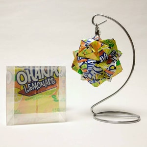 Eco-friendly Christmas Ornament // OHANA LEMONADE Can Art Origami // Upcycled Recycled Repurposed // Heavy Duty // 3 Inches // FIZZ image 7