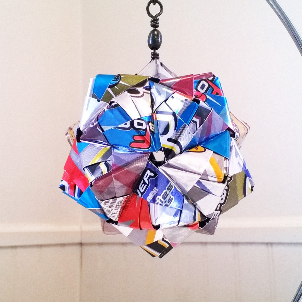 RIPIT Energy Drink Can Art Origami Ornament // Upcycled Etsy