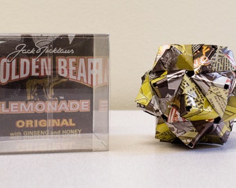 AriZona Jack Nicklaus Golden Bear Lemonade Can Art Origami Ornament // Upcycled Recycled Repurposed // Heavy Duty // FREE Gift Box // 3 Inch