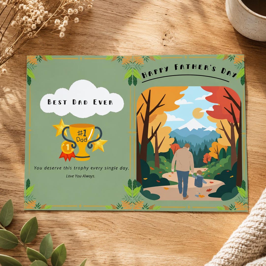 Plantilla de tarjeta para el Día del Padre - Etsy España