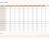 Monthly Habit Tracker Printable PDF | Undated Habit Log with Result Column | Minimalist Habit Tracker for Adults | Instant Download