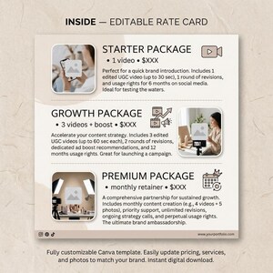 UGC Portfolio Template Bundle 4 Styles, Content Creator Media Kit, Canva Editable Press Kit, Influencer Brand Pitch, Instant Download image 8