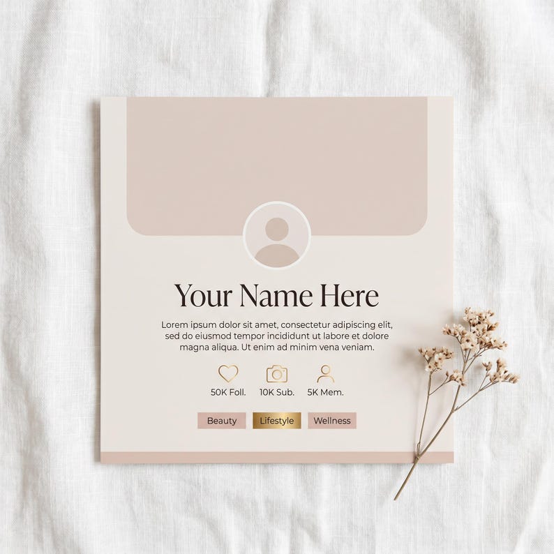 About Me page UGC creator portfolio template close-up