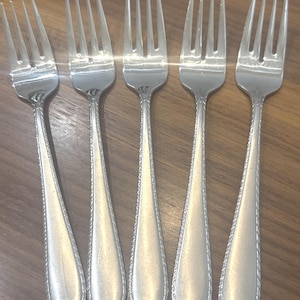 Hampton Silversmiths Shelby Flatware – Stainless Steel Glossy Silverware, Used Condition-935059