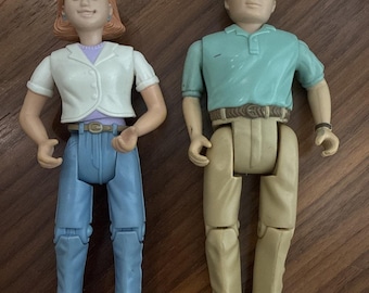 Fisher Price LOVING FAMILY Dollhouse Mom And Dad Lot Mattel Poseable Doll Figure