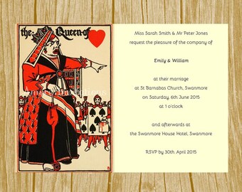 queen of hearts invitation etsy