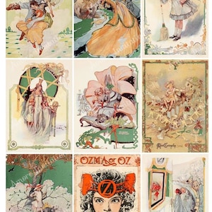 Printable Vintage Emerald City of Oz Digital Collage Sheet, Wizard of Oz, Images, Clip Art, JPEG, Instant Downloadable, Cu, Commercial Use