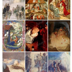 Vintage Nativity Christmas Religious Digital Collage Sheet, Scrapbook, atc, JPEG  Instant Download  Downloadable  Cu Commercial use