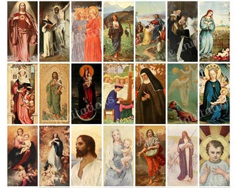 Vintage Christian Art: Religious Domino Tile Images (JPEG, PDF)