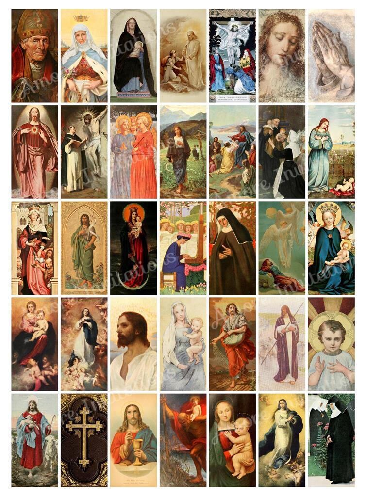 Printable Vintage Christian Religious Digital Collage Sheet, Clip Art ...