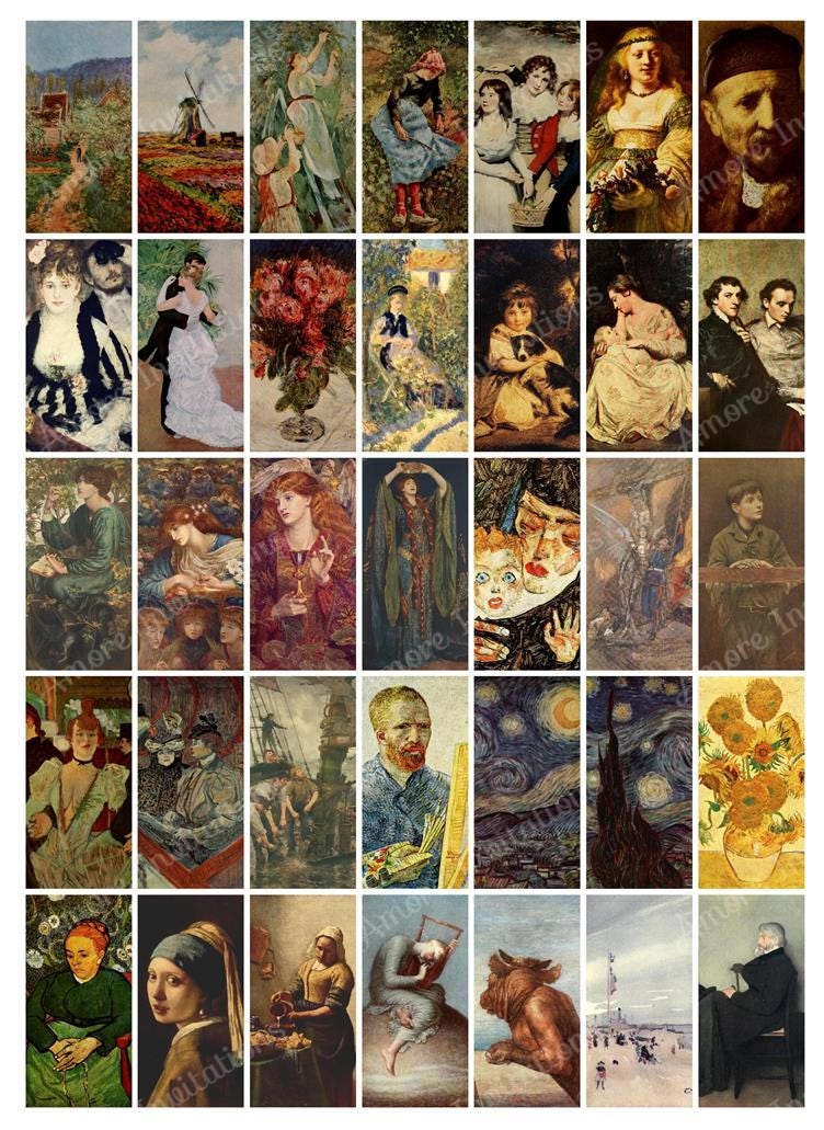 Druckbare Vintage Kunst berühmte Gemälde digitale Collage | Etsy