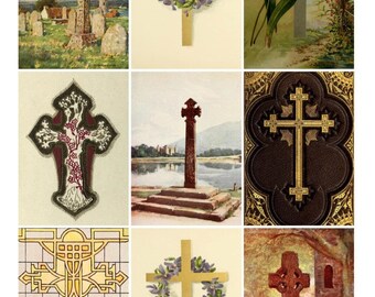 Printable Christian Celtic Cross Religious Digital Collage Sheet, Clip Art, Images Scrapbook, JPEG  Instant Download Cu use  Commercial use