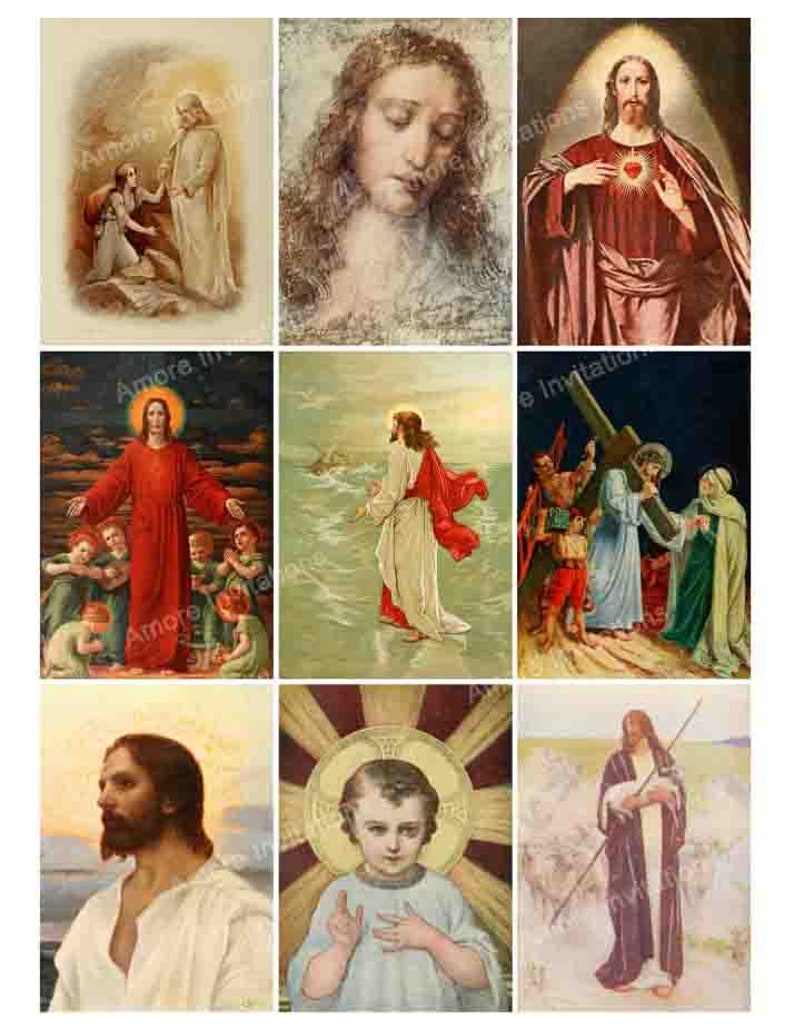Download Digital Vintage Religious Christian Art Collage Sheet ...