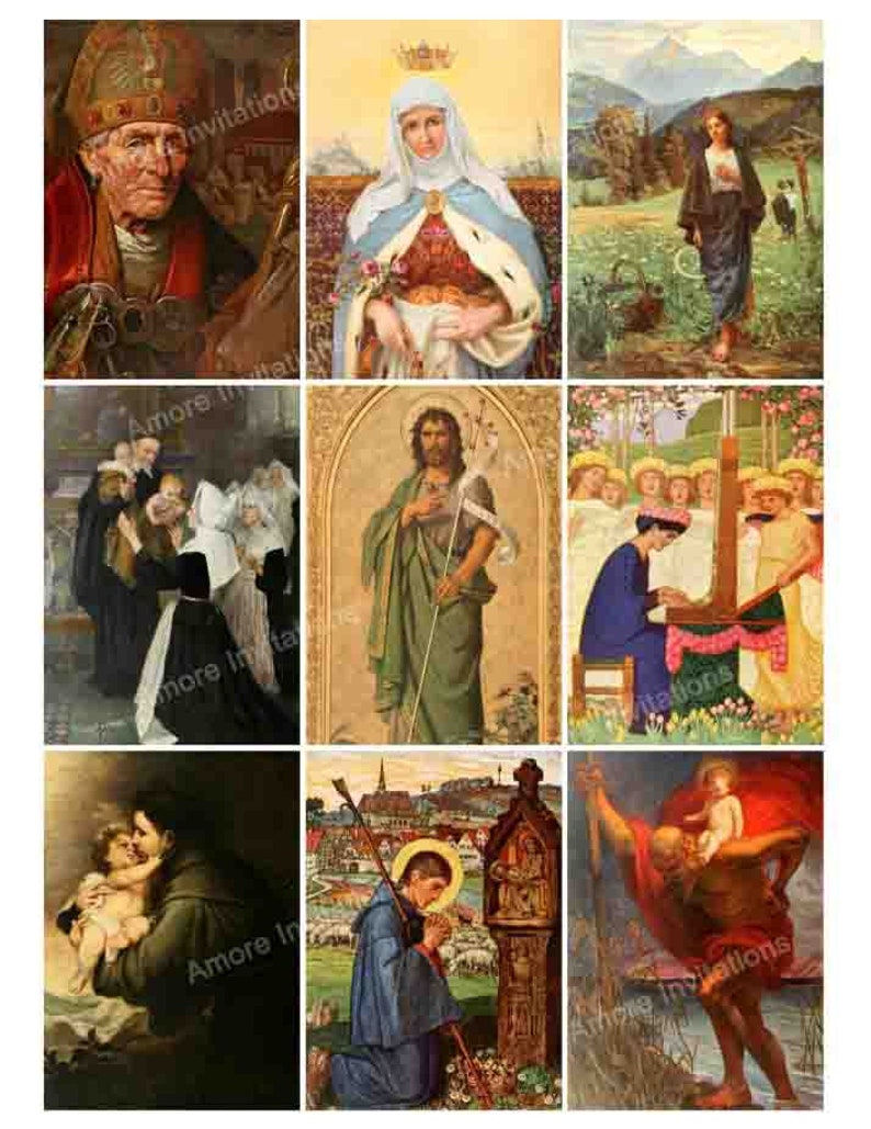 Download Digital Vintage Religious Christian Art Collage Sheet ...