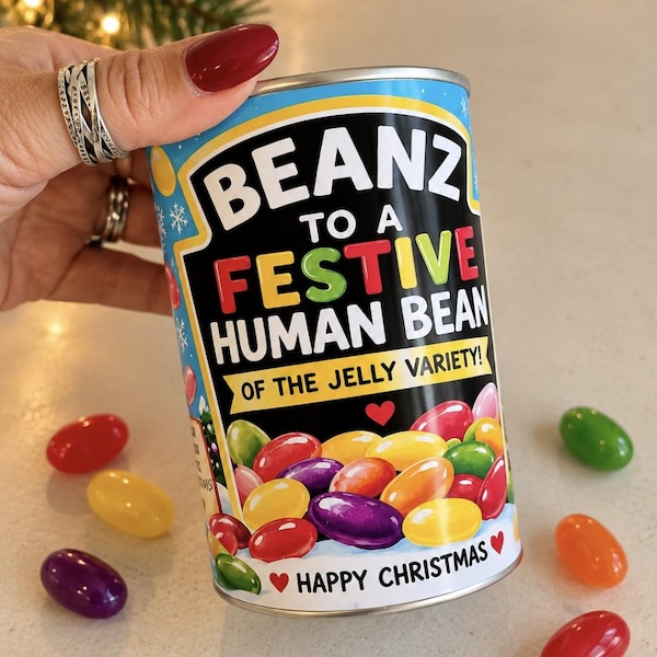 Christmas Jelly Bean Gift Tin – Funny Novelty Sweet Present for Him, Her or Colleagues, Secret Santa Gift for Jelly Bean Lovers