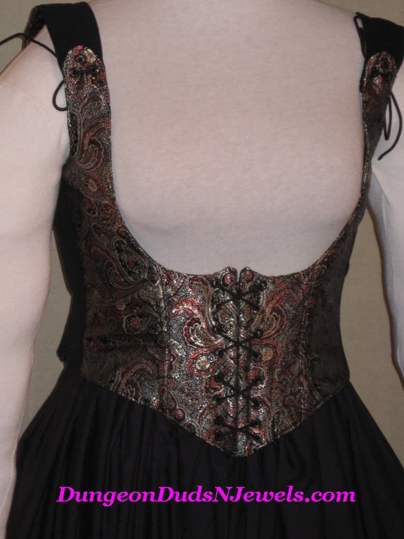 DDNJ Choose Fabrics Reversible Underbust Corset Style Bodice Renaissance Plus Custom Made ANY Size Gothic Vampire Gypsy Victorian Cosplay