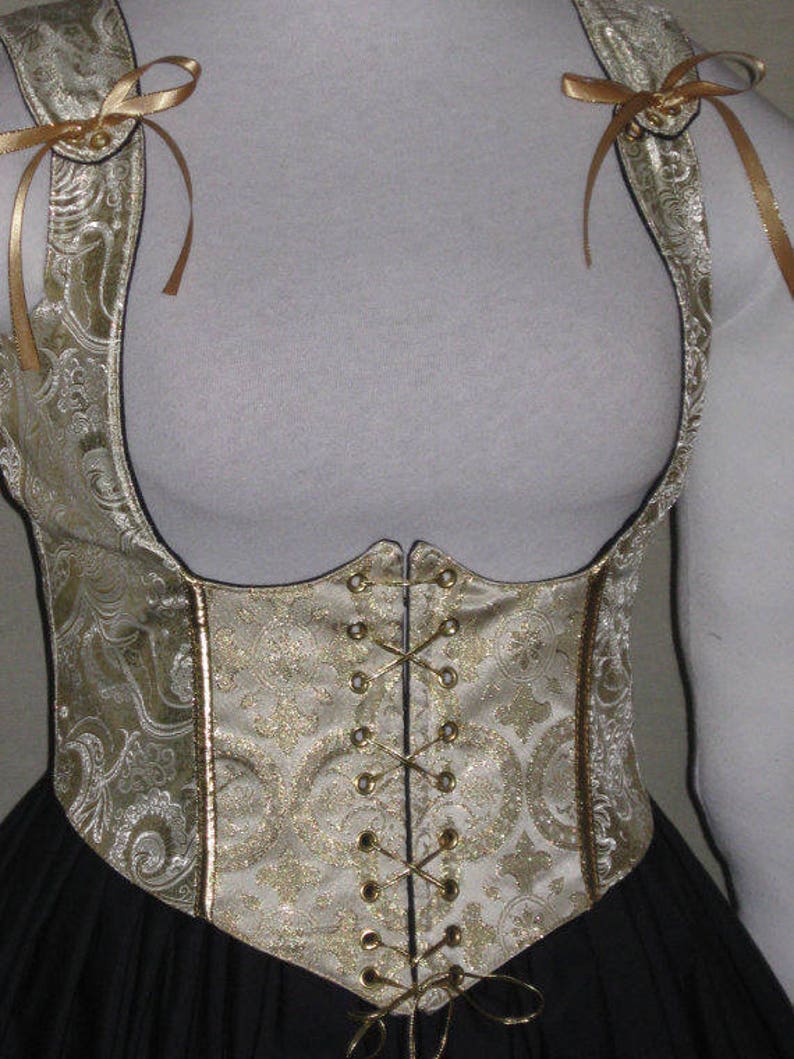 DDNJ Choose Fabrics Reversible Underbust Corset Style Bodice Renaissance Plus Custom Made ANY Size Gothic Vampire Gypsy Victorian Cosplay