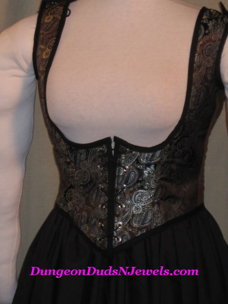 DDNJ Choose Fabrics Reversible Underbust Corset Style Bodice Renaissance Plus Custom Made ANY Size Gothic Vampire Gypsy Victorian Cosplay
