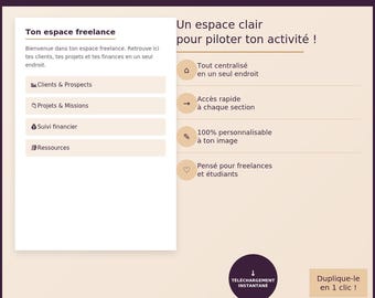 CRM Freelance Student Notion Template | Manage Clients, Projects & Finances in 1 Click | Digital Freelance Planner | Notion Student