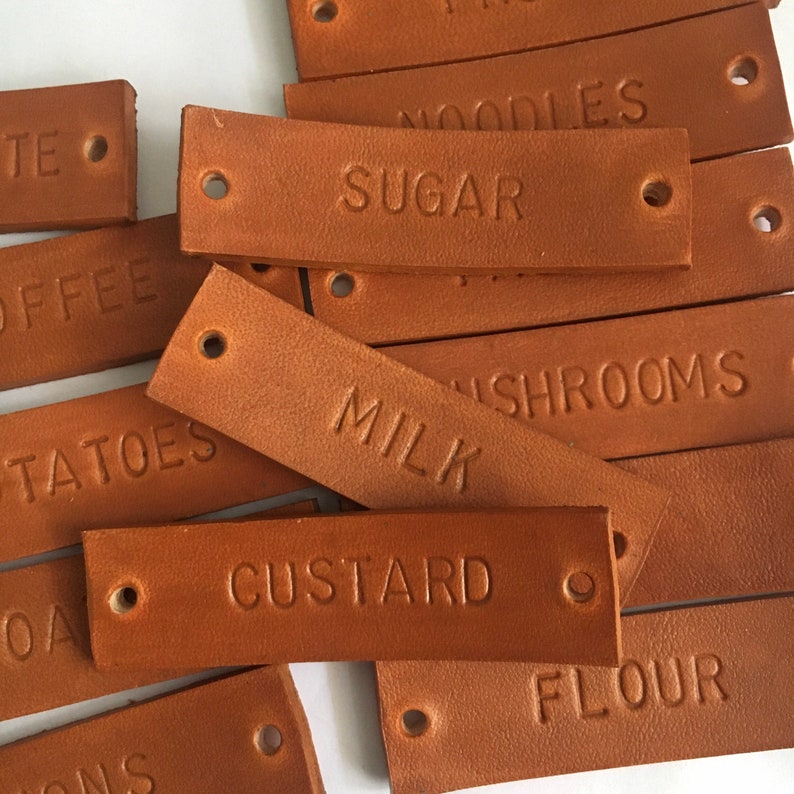 set-of-5-small-name-tags-hand-stamped-leather-tags-gift-for-etsy