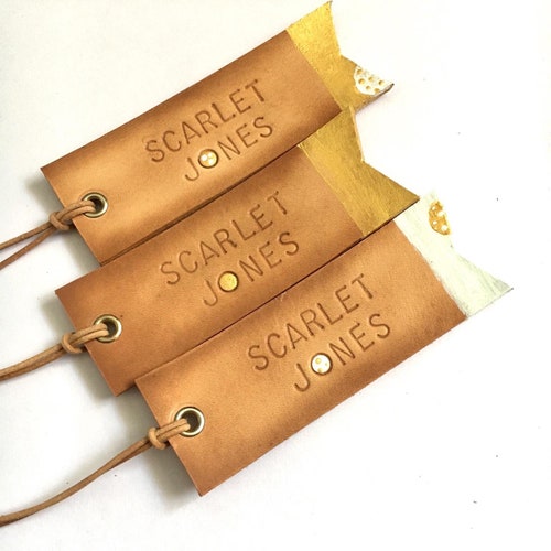 Set of 3 Decanter Tags Hand Stamped Leather Tags Gift for Etsy