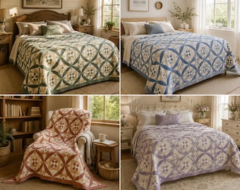 Quiltpatroon sinaasappelschil, traditioneel patchwork, gebogen patchwork (pdf-download)