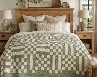 Interlocking Lattice Quilt Pattern PDF, Traditional Patchwork Quilt Pattern, Throw Quilt Tutorial, Instant Download, Beginner Quilt Pattern