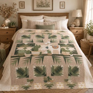 Southwest Llama Cactus Quilt Pattern PDF, Modern Patchwork Tutorial (Instant Download)