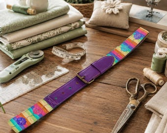 Naaipatroon voor patchwork schouderband (PDF), patroon voor verstelbare tasriem, handleiding voor stoffen schouderband, zelfgeborduurde schouderband maken, direct te downloaden