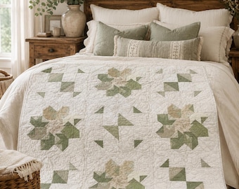 Modern sampler quiltpatroon (PDF), patchwork spreipatroon, direct te downloaden, quiltpatroon voor beginners, printbare quilthandleiding