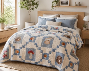 Quiltpatroon bosdieren, appliqué boskwekerij (pdf-download)