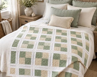 Modern regenboog babydekentje patroon PDF, patchwork dekentje patroon voor beginners, wiegdekentje handleiding, eenvoudig dekentje met vier vlakken, direct te downloaden